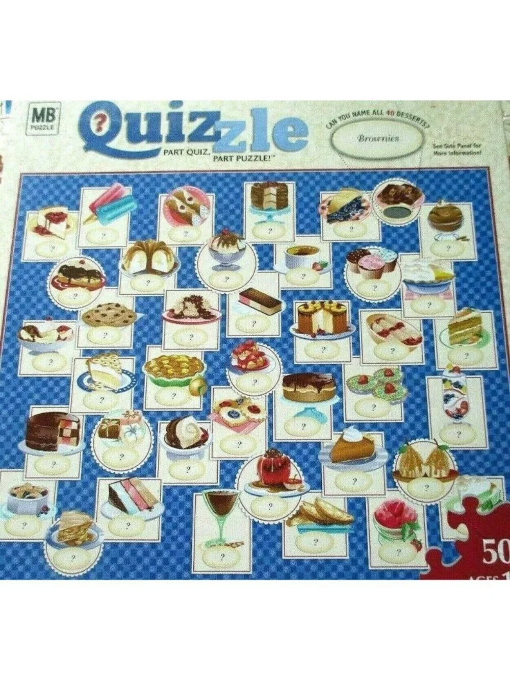 VTG Puzzle Quizzle Puzzle 500 Pieces Dessert-Themed Jigsaw 10+ Milton Bradley
